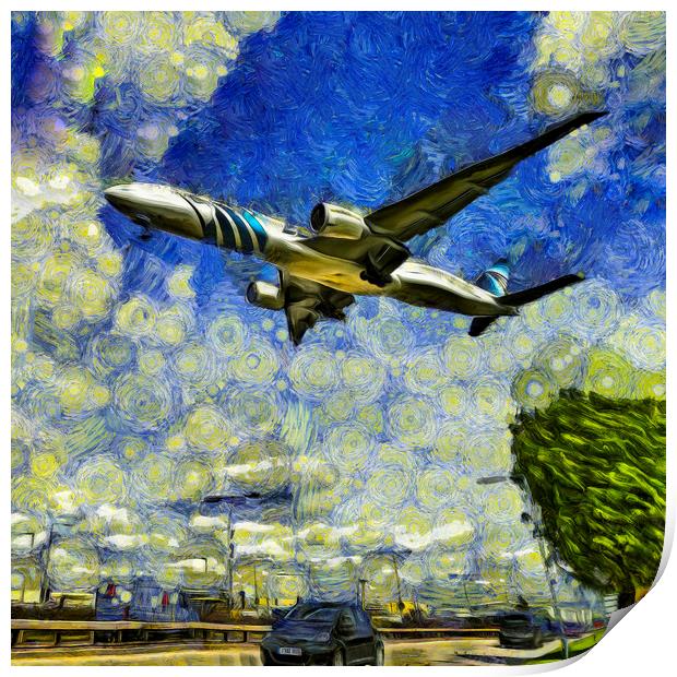 Airliner Vincent Van Gogh Print by David Pyatt
