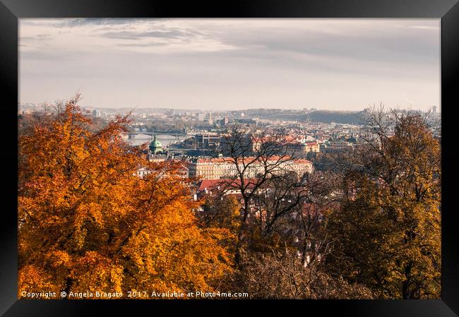 Prague in autumn Framed Print by Angela Bragato