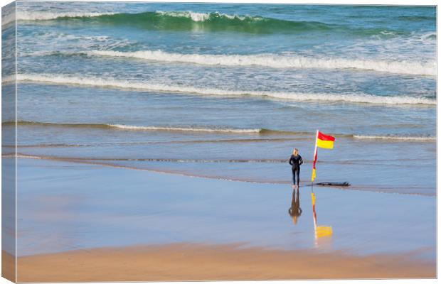 Waiting for the Surf Canvas Print by David Belcher