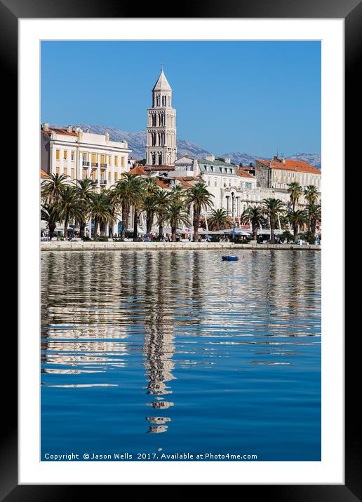 Cathedral of St Domnius reflects in the water Framed Mounted Print by Jason Wells