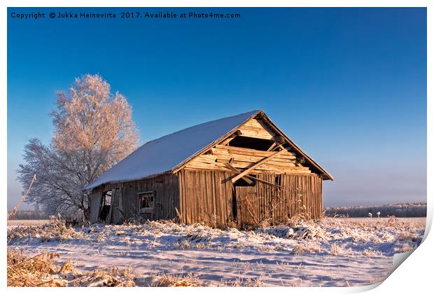 Cold Morning On The Winter Fields Print by Jukka Heinovirta