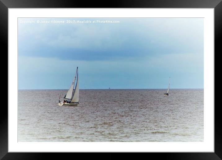 Lone Yachtsman Framed Mounted Print by Jacqui Kilcoyne