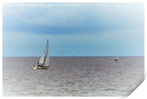 Lone Yachtsman Print by Jacqui Kilcoyne