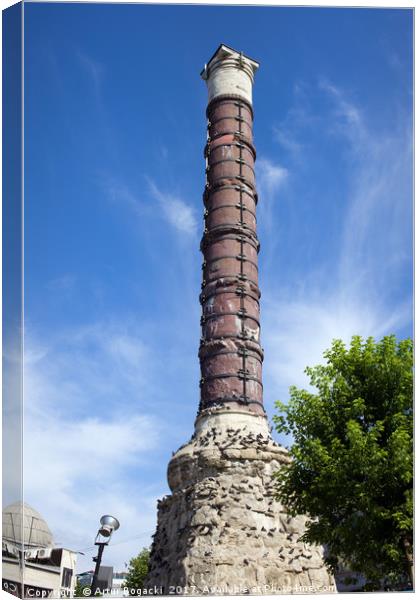 Column of Constantine in Istanbul Canvas Print by Artur Bogacki
