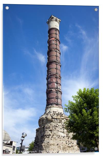 Column of Constantine in Istanbul Acrylic by Artur Bogacki
