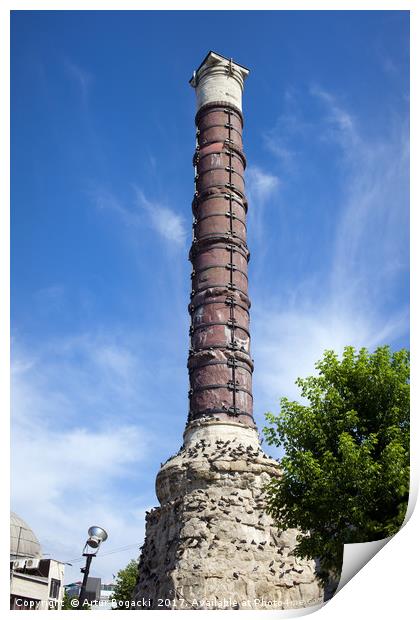 Column of Constantine in Istanbul Print by Artur Bogacki