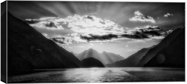 Sunset over Doubtful Sound Canvas Print by Paul Want