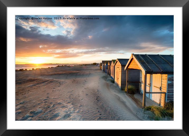 Sunset at West Wittering Framed Mounted Print by Helen Hotson