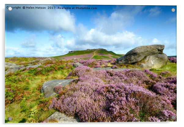 Heather at Carl Wark Acrylic by Helen Hotson