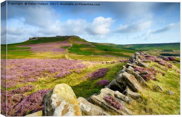 Higger Tor in Derbyshire Canvas Print by Helen Hotson