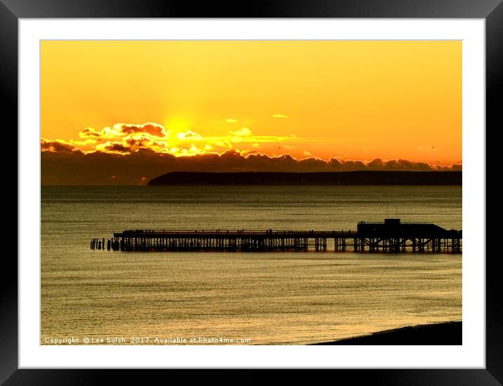 Hastings Pier at sunset Framed Mounted Print by Lee Sulsh