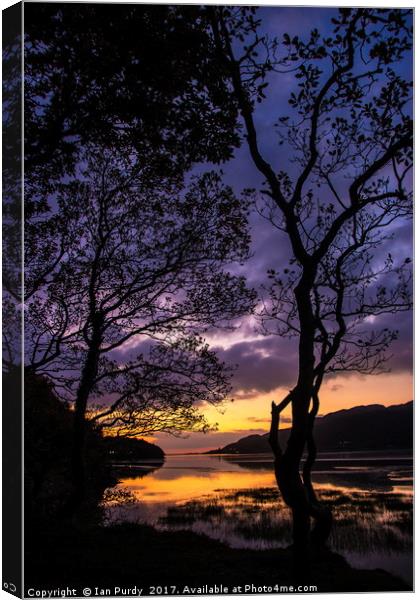 Sunset over Afon Mawddach Canvas Print by Ian Purdy