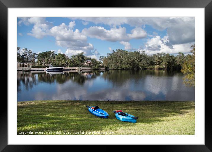 Caloosahatchee Kayaking Framed Mounted Print by Judy Hall-Folde