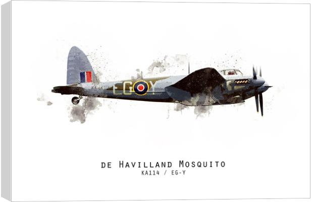 Mosquito Sketch - KA114_EGY Canvas Print by J Biggadike