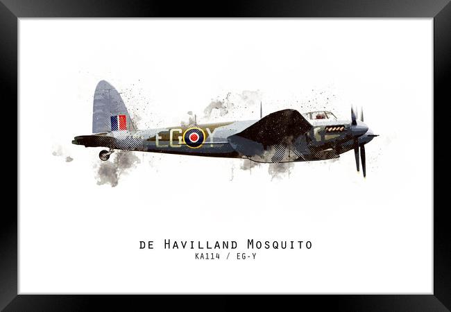 Mosquito Sketch - KA114_EGY Framed Print by J Biggadike