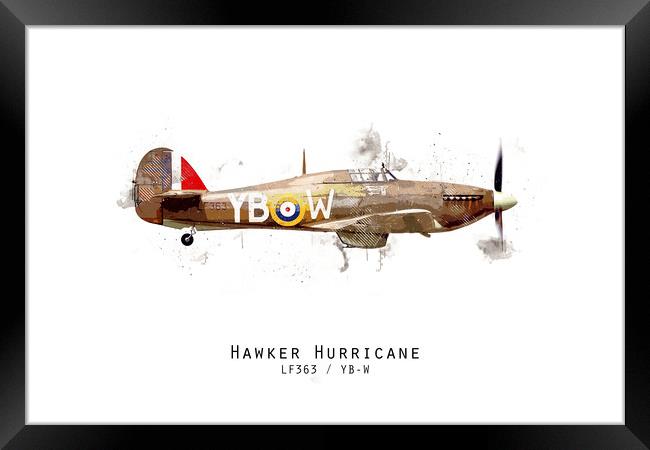 Hurricane Sketch - LF363_YBW Framed Print by J Biggadike