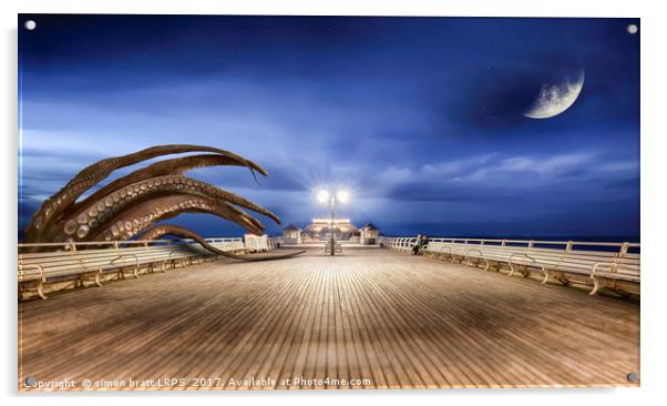 Monster octopus attacking Cromer pier Acrylic by Simon Bratt LRPS