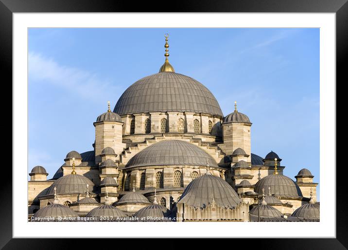 New Mosque Domes in Istanbul Framed Mounted Print by Artur Bogacki