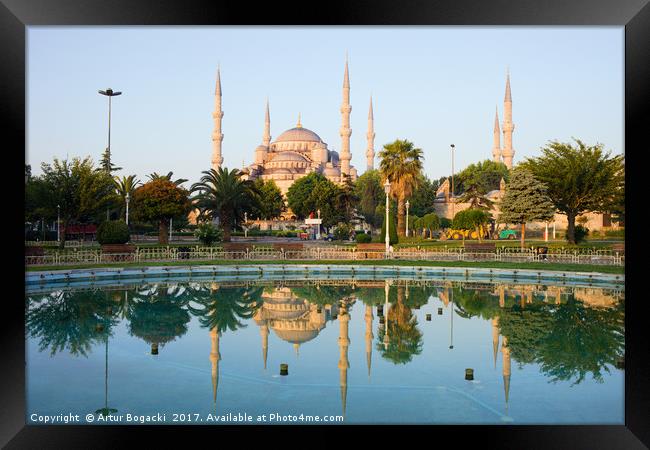 Blue Mosque at Dawn in Istanbul Framed Print by Artur Bogacki
