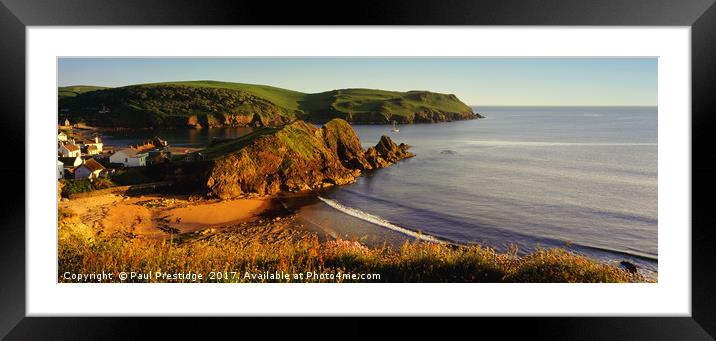 Hope Cove Devon Panorama Framed Mounted Print by Paul F Prestidge