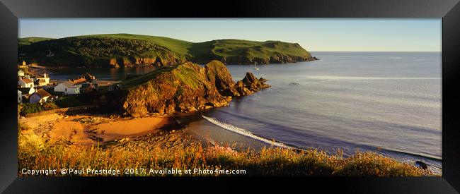 Hope Cove Devon Panorama Framed Print by Paul F Prestidge