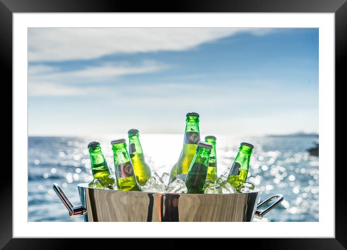  Bucket of beer  Views around Curacao Framed Mounted Print by Gail Johnson