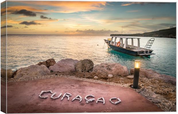 Sunset by the beach  Curacao views Canvas Print by Gail Johnson