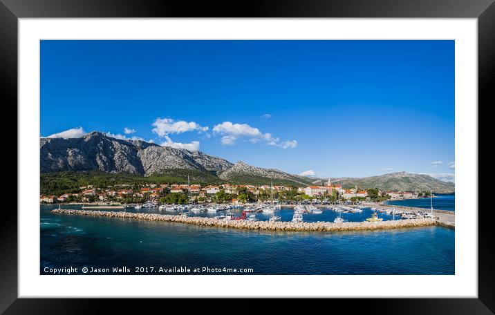 Panorma of Orebic marina Framed Mounted Print by Jason Wells