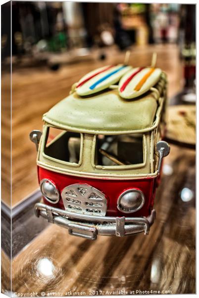 Red and yellow Camper Van Canvas Print by Antony Atkinson