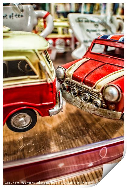 Mini and Camper Van Print by Antony Atkinson