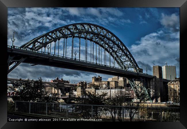 Newcatle Tyne Bridge Framed Print by Antony Atkinson