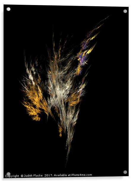 Grasses. Abstract fractal art. Acrylic by Judith Flacke