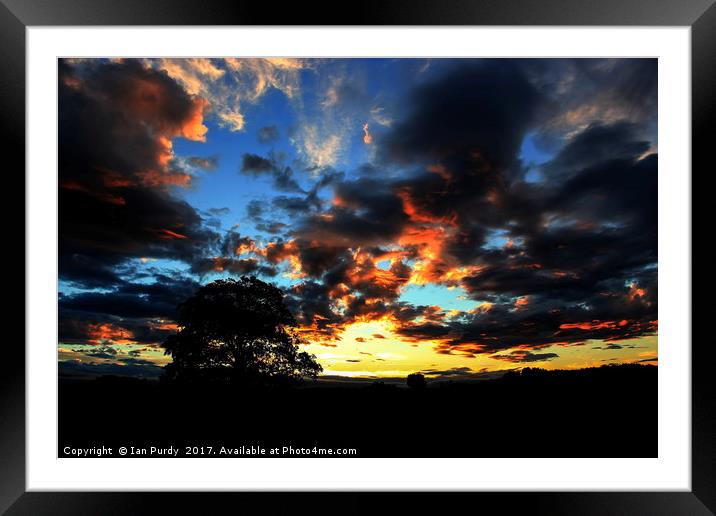 Sun fire sky Framed Mounted Print by Ian Purdy