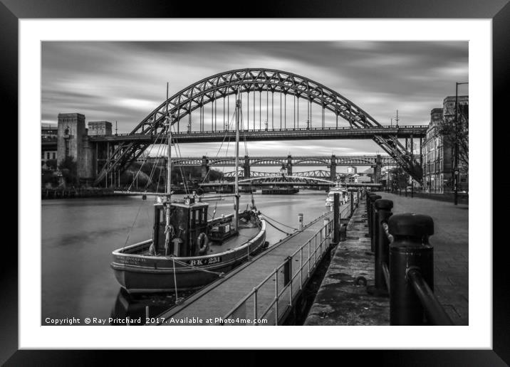 Boat on the River Tyne Framed Mounted Print by Ray Pritchard
