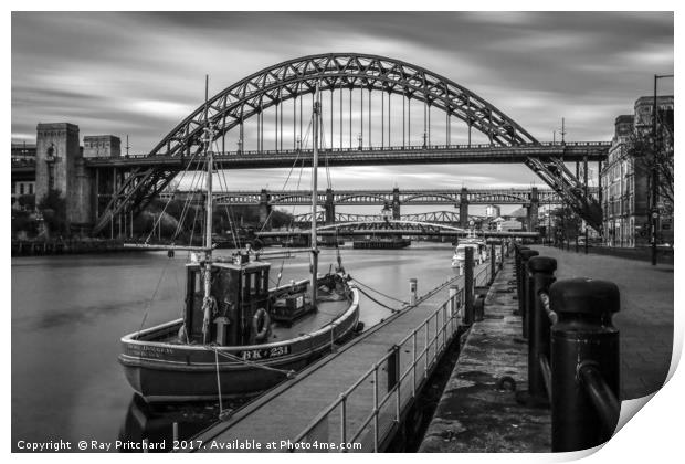 Boat on the River Tyne Print by Ray Pritchard