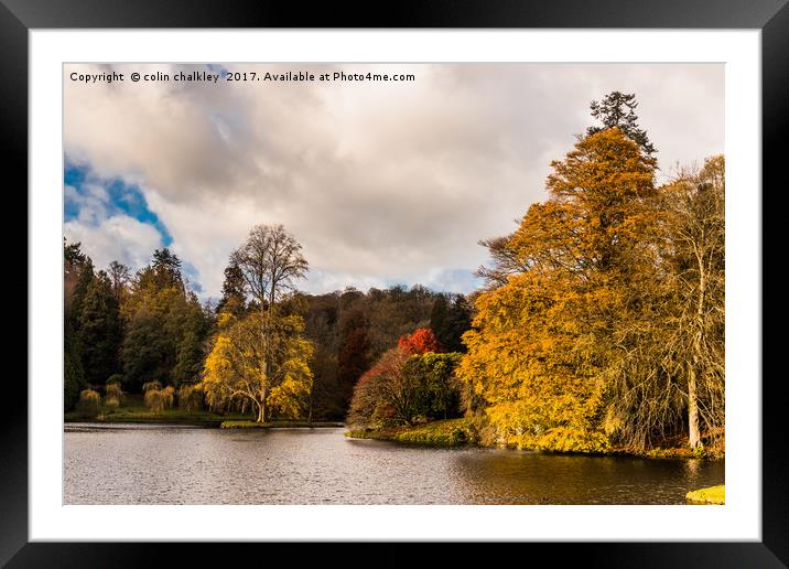 Late November afternoon at Stourhead Gardens Framed Mounted Print by colin chalkley