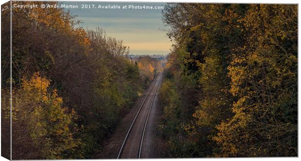 Railway Through Braunstone, Leicester Canvas Print by Andy Morton