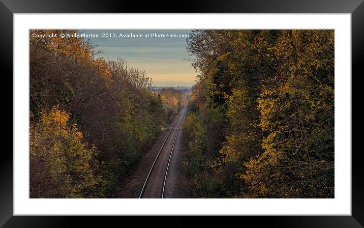 Railway Through Braunstone, Leicester Framed Mounted Print by Andy Morton