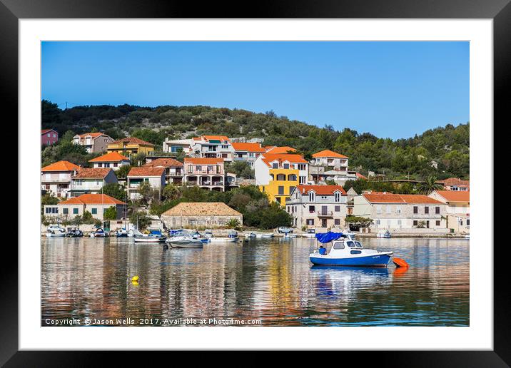 Beautiful town of Vela Luka in Korcula Framed Mounted Print by Jason Wells