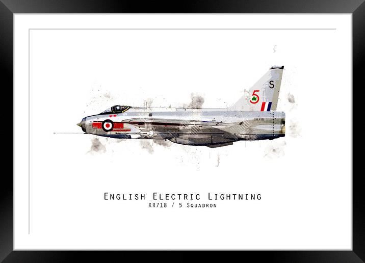 Lightning Sketch - XR718 Framed Mounted Print by J Biggadike