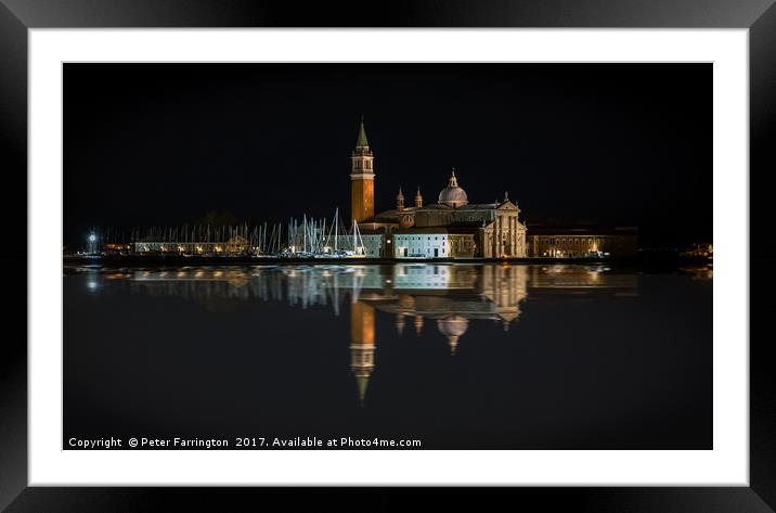 Reflections Of Venice Framed Mounted Print by Peter Farrington