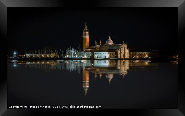 Reflections Of Venice Framed Print by Peter Farrington