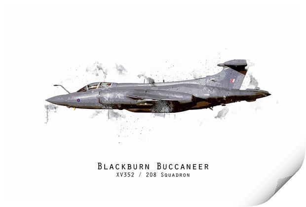 Buccaneer Sketch - XV352 Print by J Biggadike
