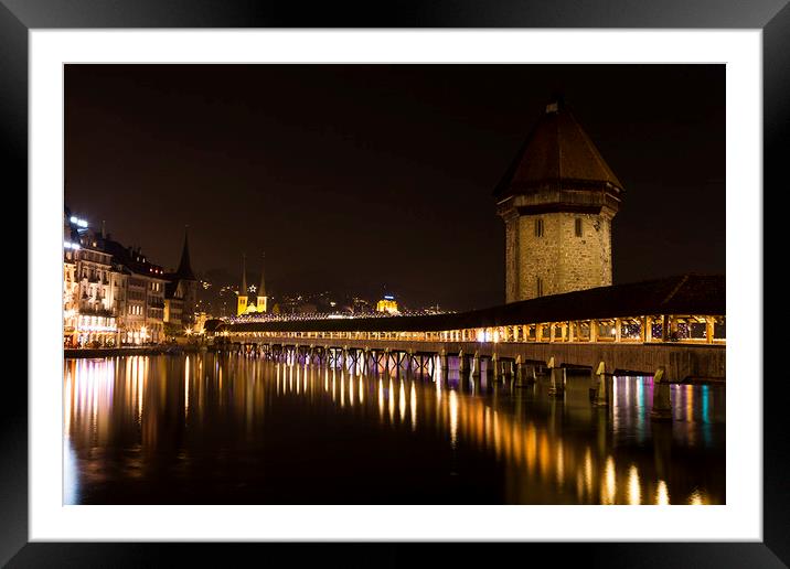 The Kapellbrücke, City of Lucerne Framed Mounted Print by Darren Willmin