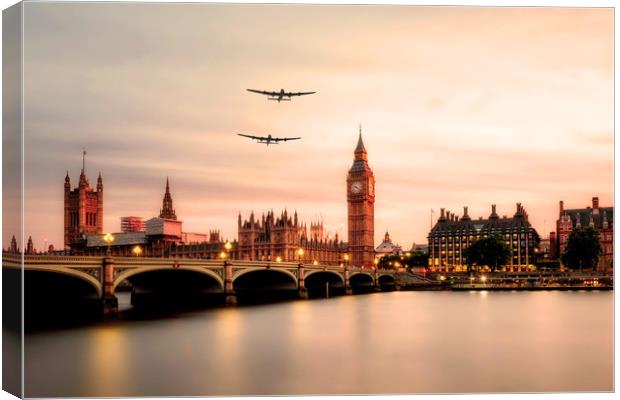 Lancasters Visit London Canvas Print by J Biggadike