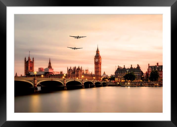 Lancasters Visit London Framed Mounted Print by J Biggadike