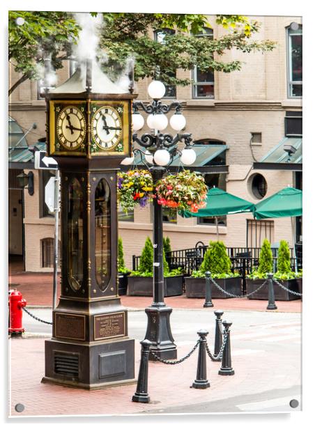 Gas Town steam clock Vancouver Acrylic by David Belcher