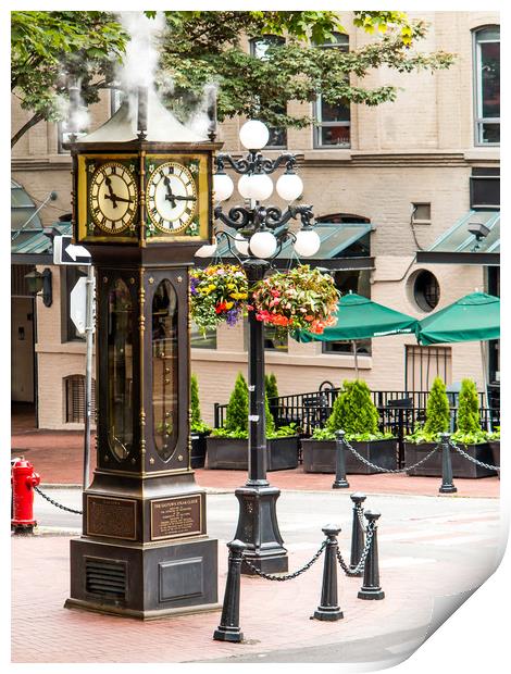 Gas Town steam clock Vancouver Print by David Belcher