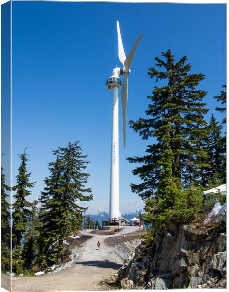 Wind turbine Grouse Mountain Canvas Print by David Belcher