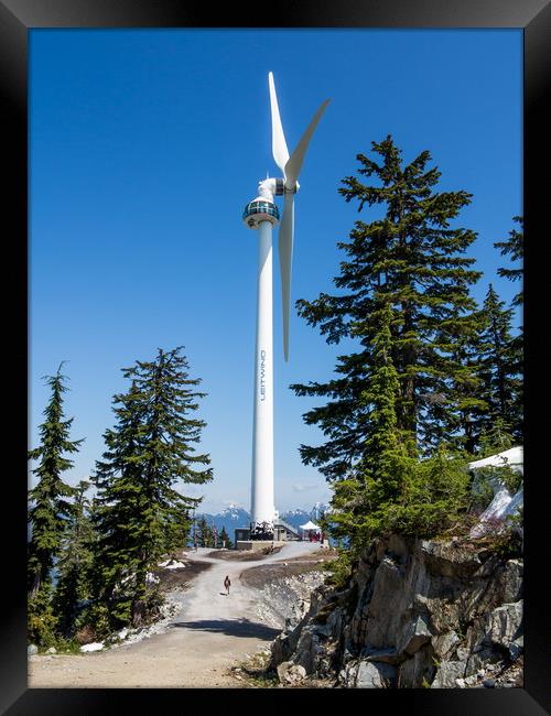 Wind turbine Grouse Mountain Framed Print by David Belcher